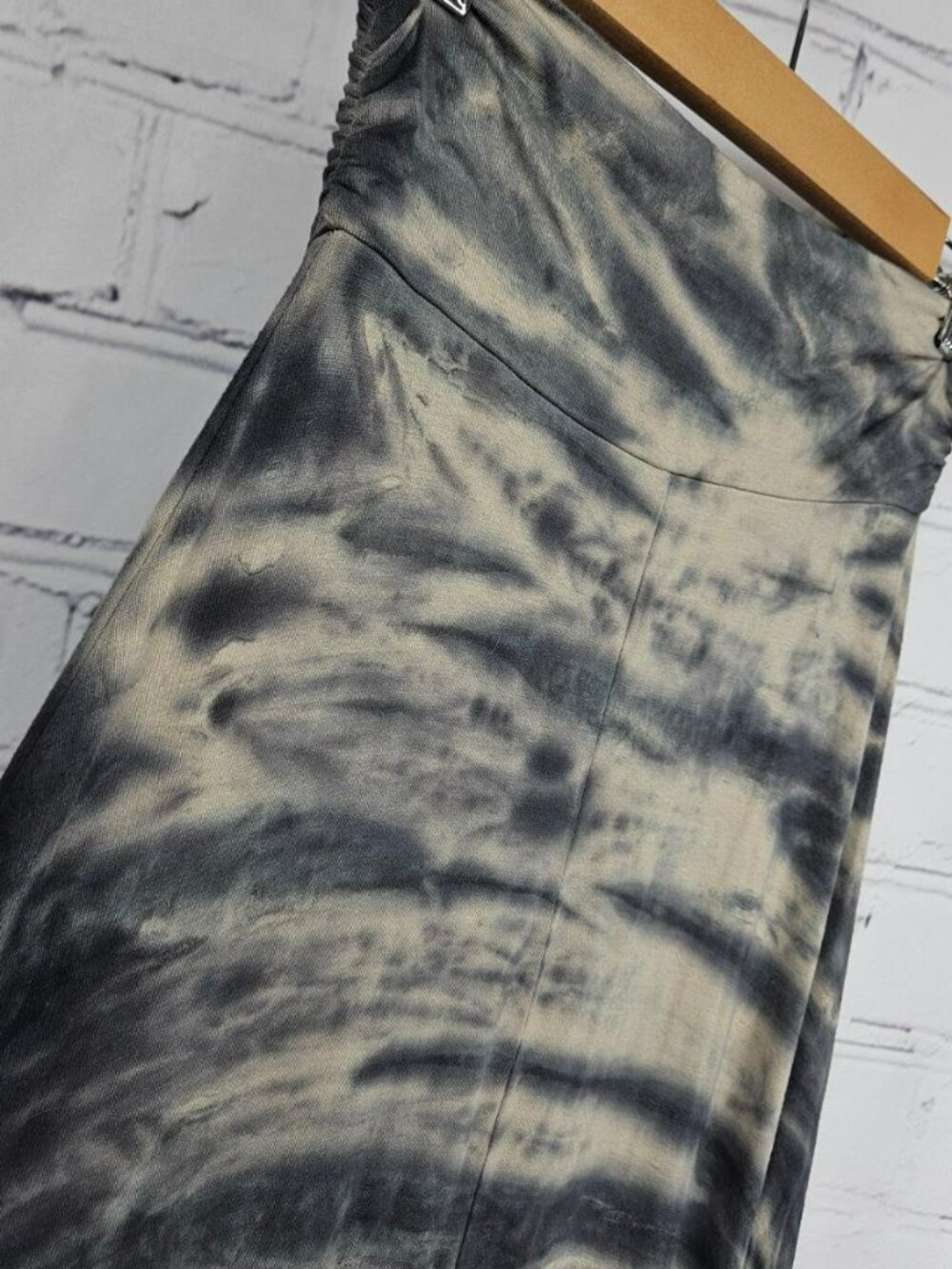 Boho Tie-Dye Maxi Skirt Womens M Stretch Rayon Spandex Beachy Comfort Festival - Picture 7 of 9